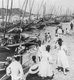 Korea: Sea-going native junks along the wharf at Chemulpo (Incheon, Inchon), looking N.W. over harbor, early 20th century